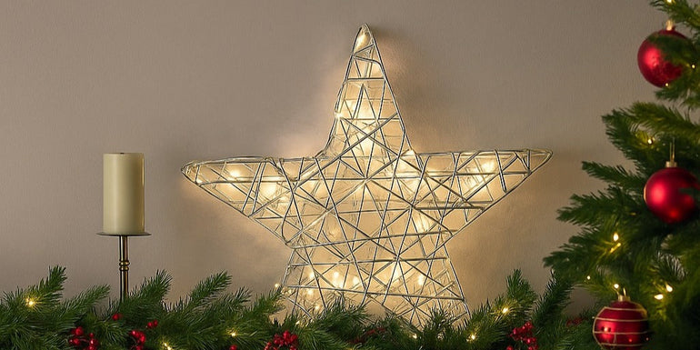 Stea metalică cu lumini led