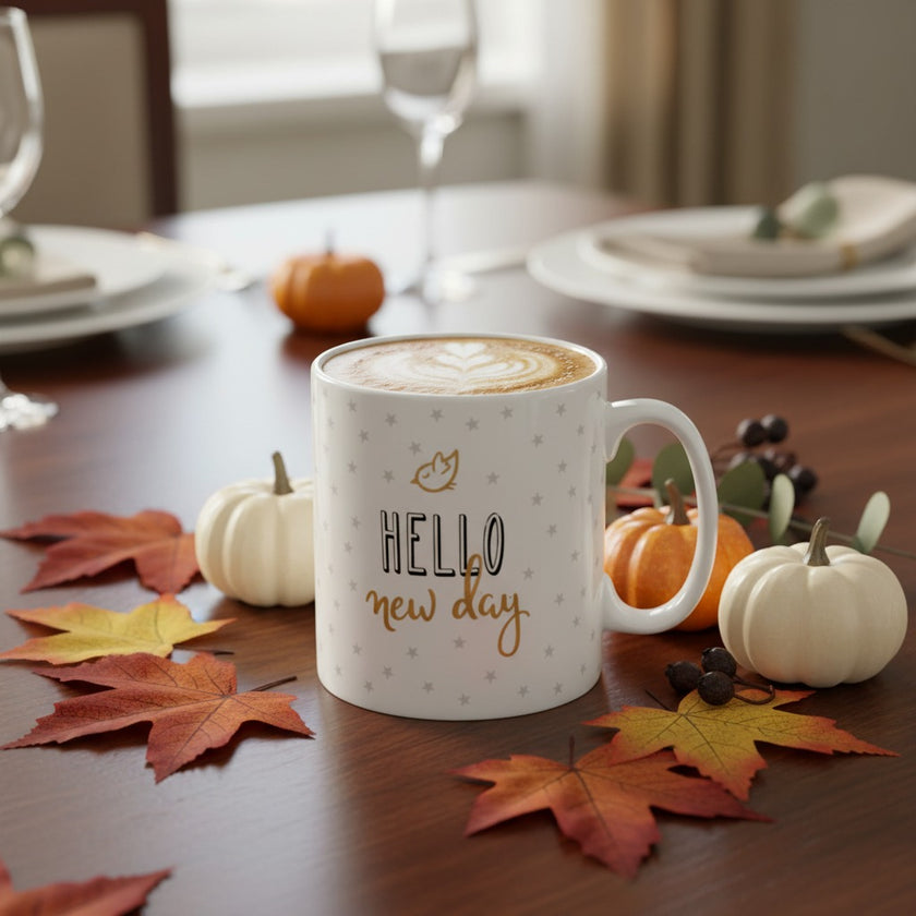 Cană porțelan Hello New Day