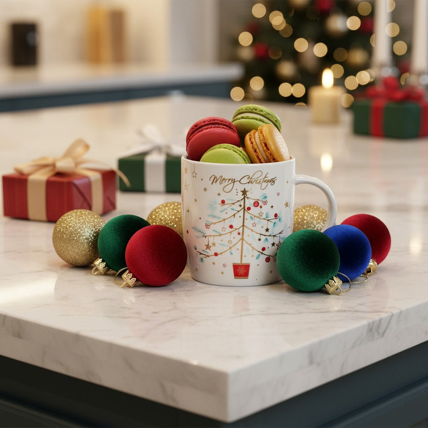 Cană Merry Christmas cu brad