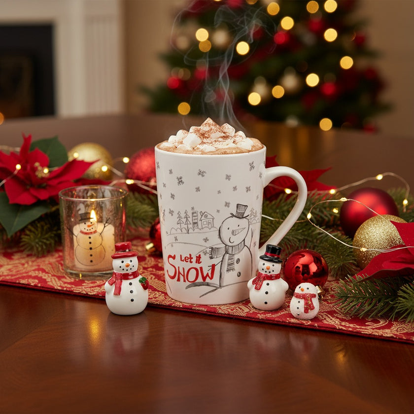 Cană de Crăciun cu om de zăpadă