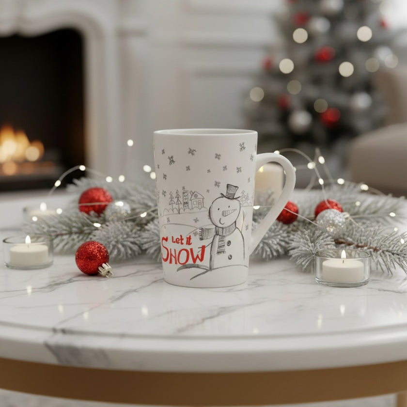 Cană de Crăciun cu om de zăpadă