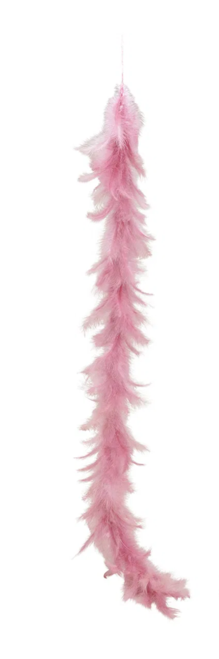 Ghirlandă decorativă din pene roz