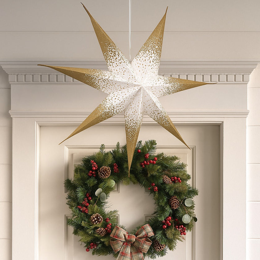 Stea decorativă aurie Crăciun