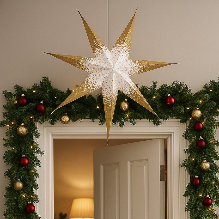 Stea decorativă aurie Crăciun