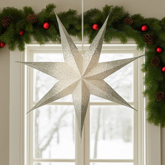 Stea decorativă argintie Crăciun