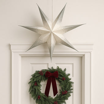Stea decorativă argintie Crăciun