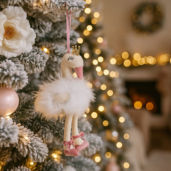 Ornament decorativ flamingo alb