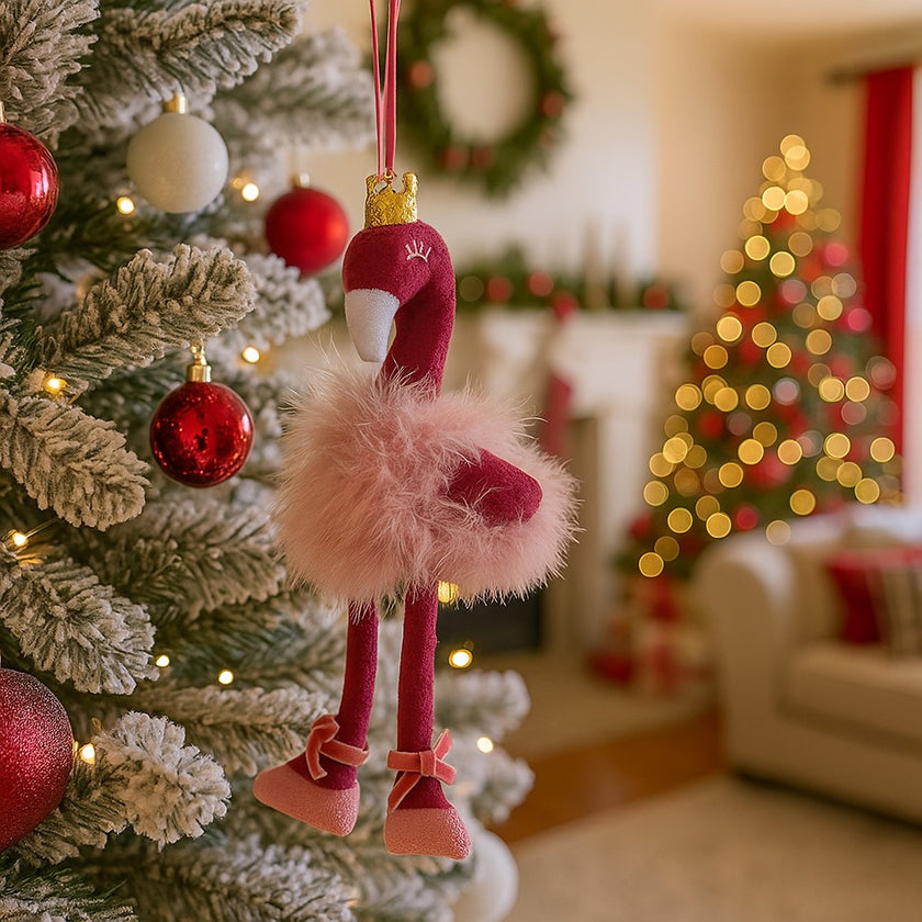 Ornament decorativ flamingo vișiniu