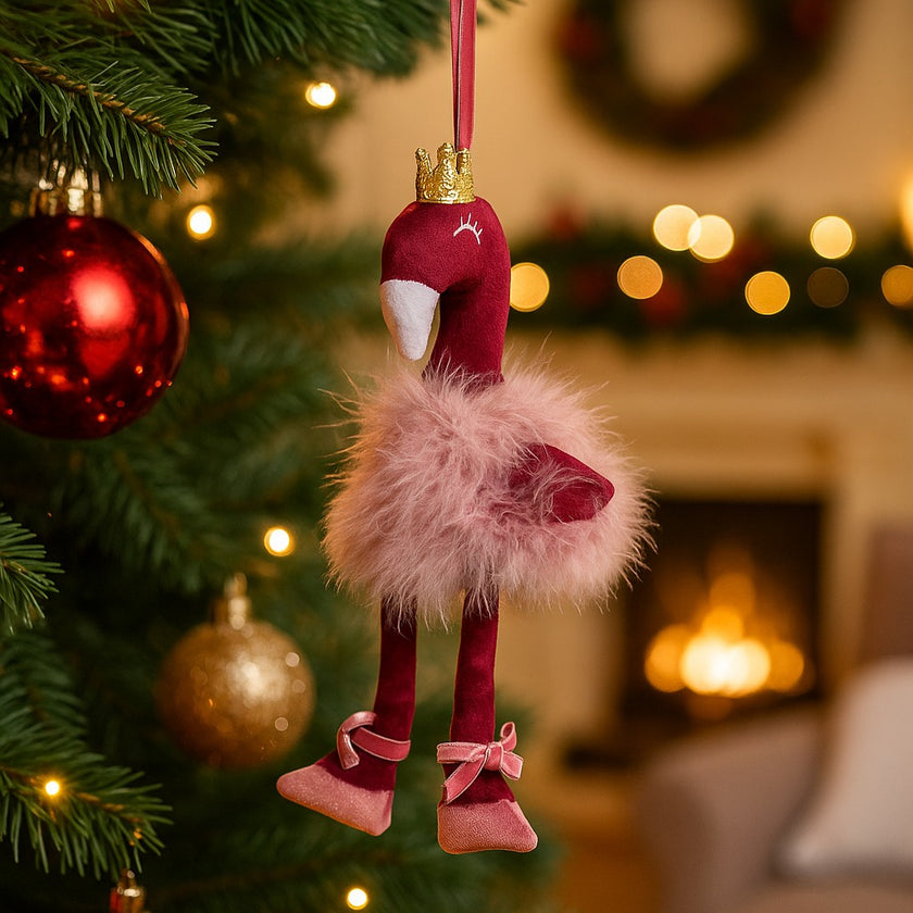 Ornament decorativ flamingo vișiniu