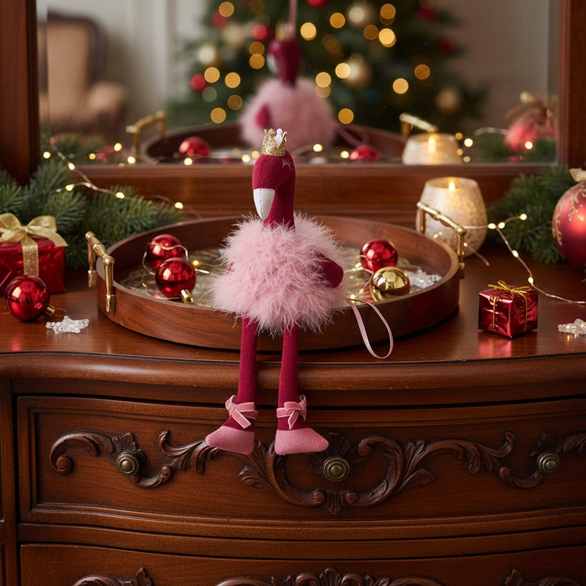 Ornament decorativ flamingo vișiniu