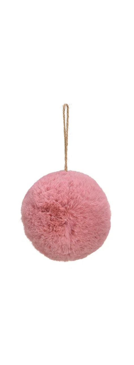 Glob Crăciun roz pufos