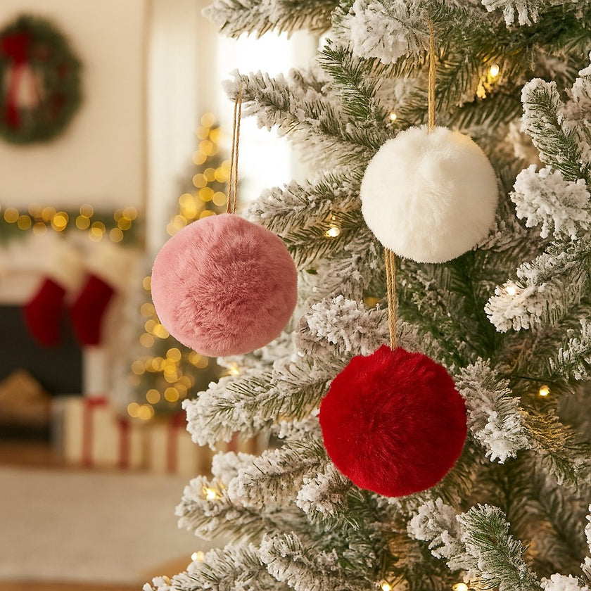 Glob Crăciun roșu pufos