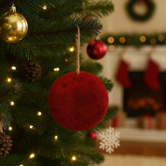 Glob Crăciun roșu pufos