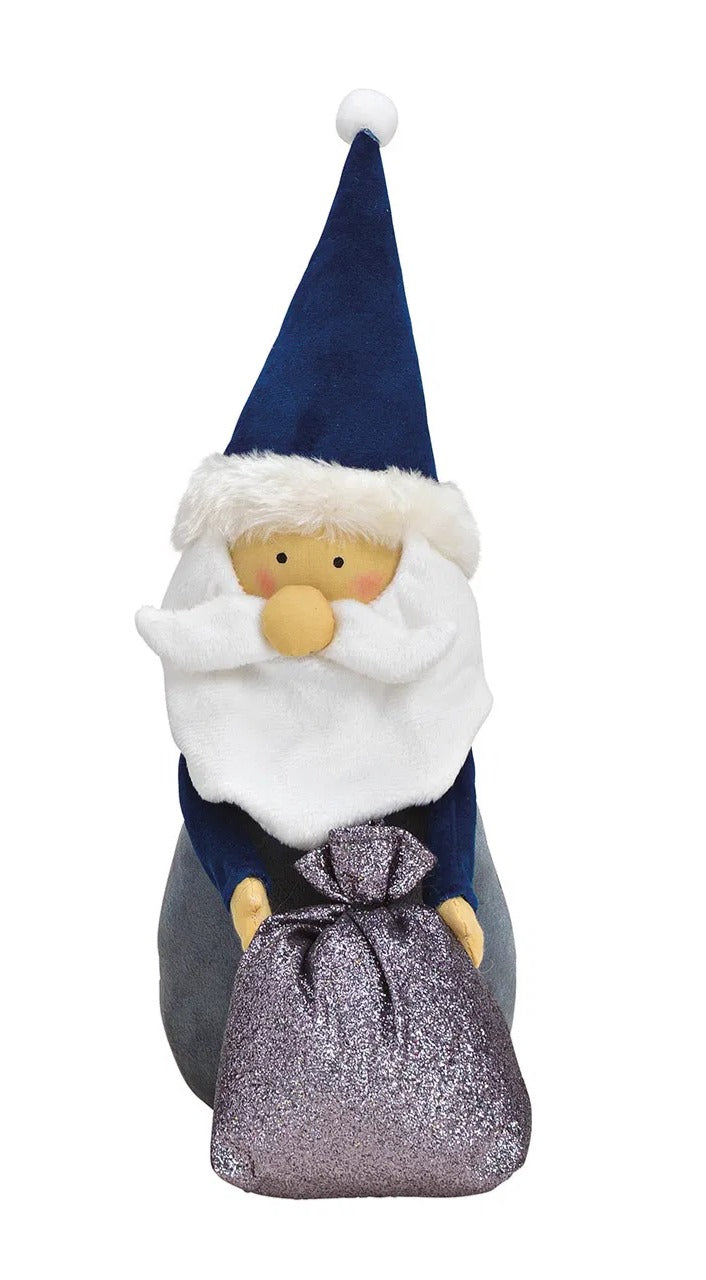 Figurină decorativă Moș Crăciun albastru