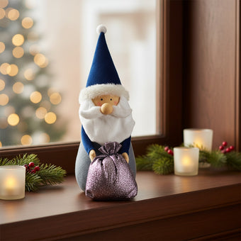 Figurină decorativă Moș Crăciun albastru