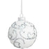 Glob Crăciun alb cu sclipici din sticlă