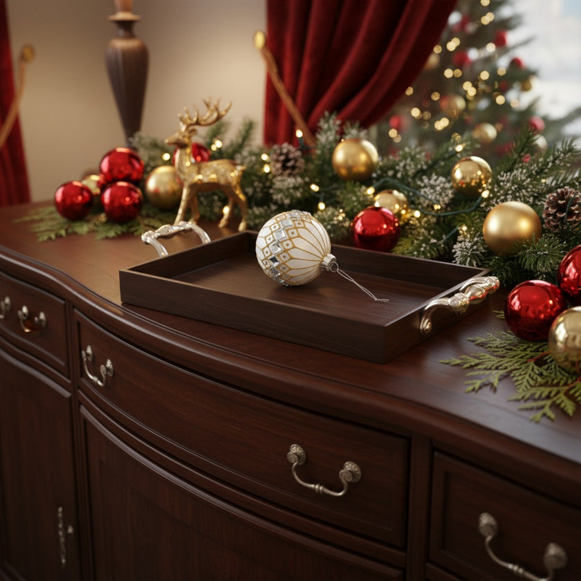 Glob Crăciun alb din sticlă