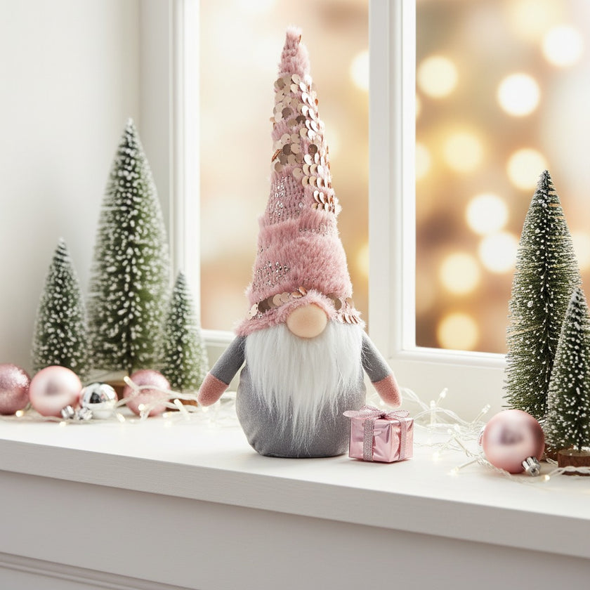 Gnom decorativ Crăciun cu paiete