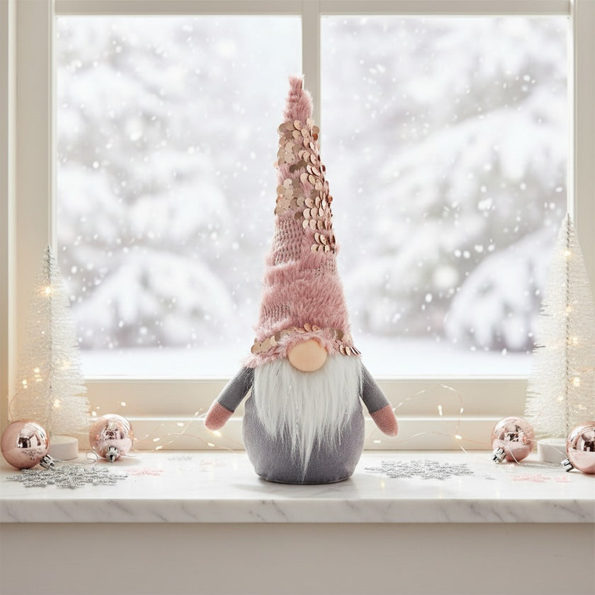 Gnom decorativ Crăciun cu paiete