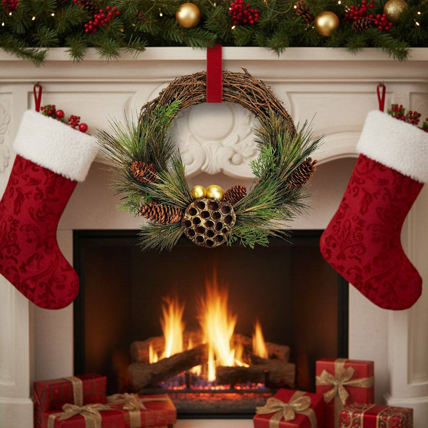 Coroniță Crăciun cu conuri 42cm