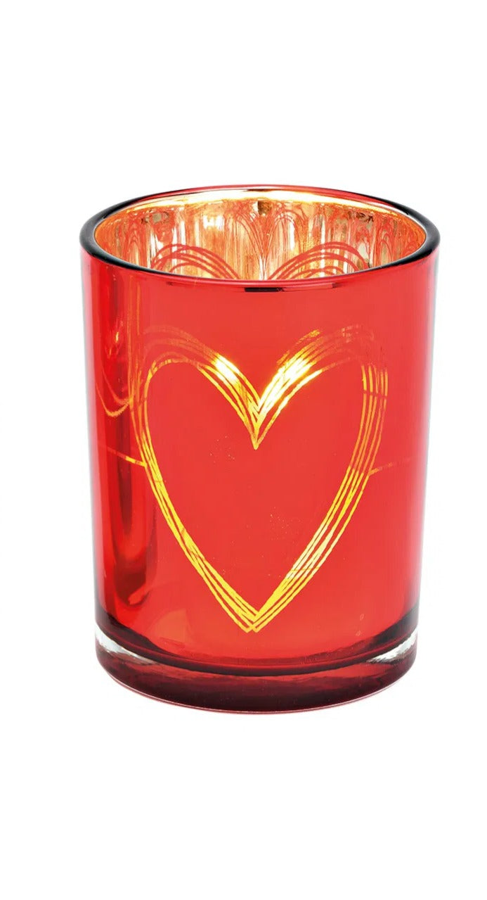 Suport decorativ roșu pentru lumânare