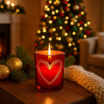 Suport decorativ roșu pentru lumânare