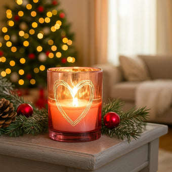 Suport decorativ roz pentru lumânare