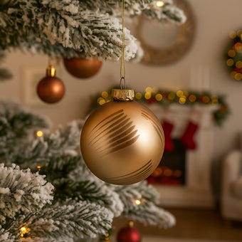 Glob Crăciun auriu din sticlă