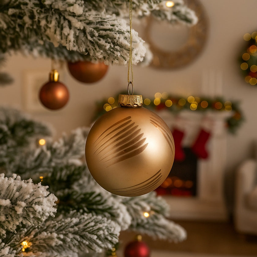 Glob Crăciun auriu din sticlă