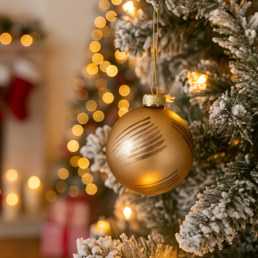 Glob Crăciun auriu din sticlă