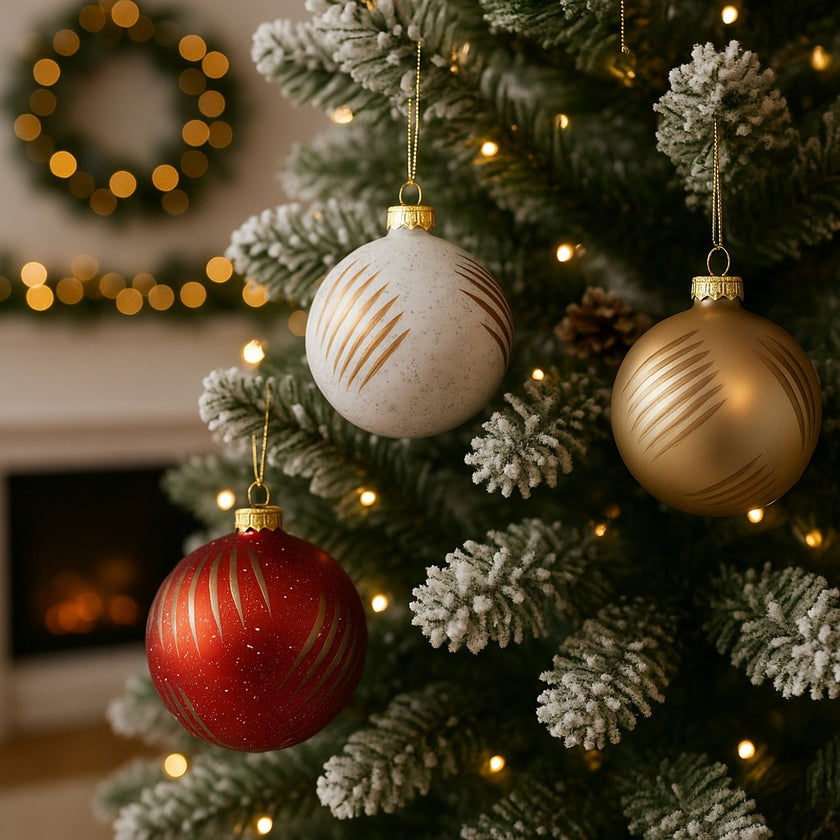 Glob Crăciun auriu din sticlă