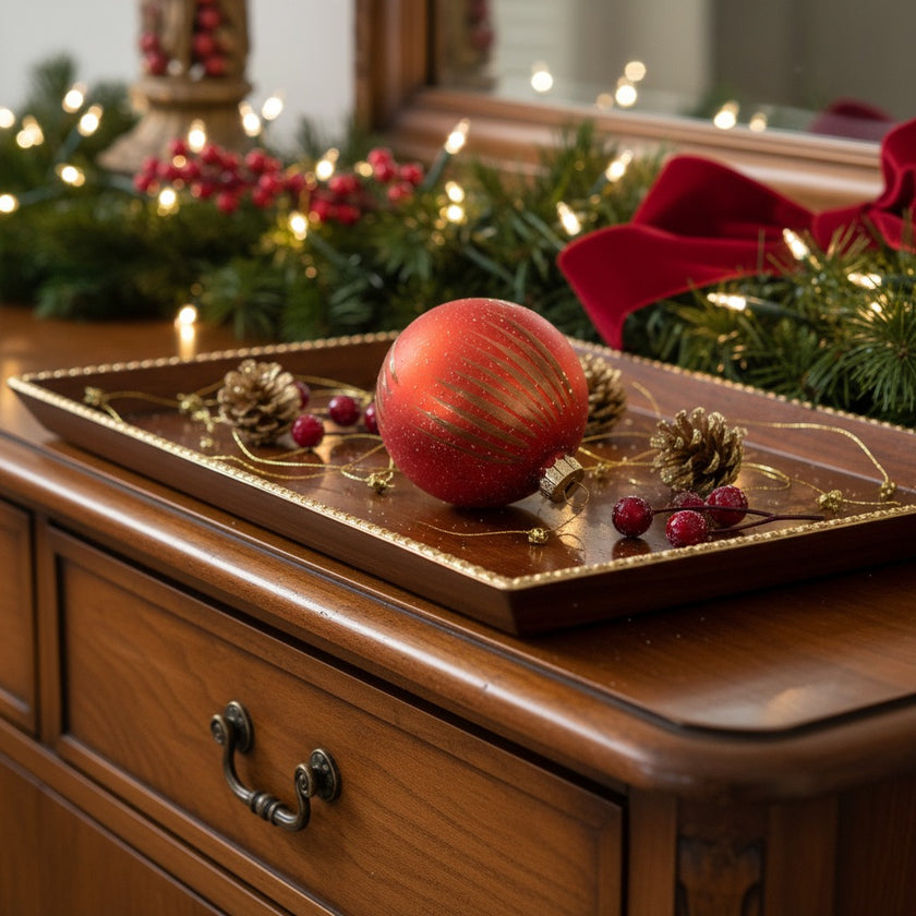 Glob Crăciun roșu din sticlă