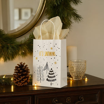 Pungă cadou Crăciun cu brazi