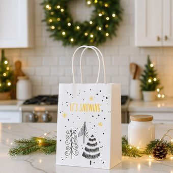 Pungă cadou Crăciun cu brazi