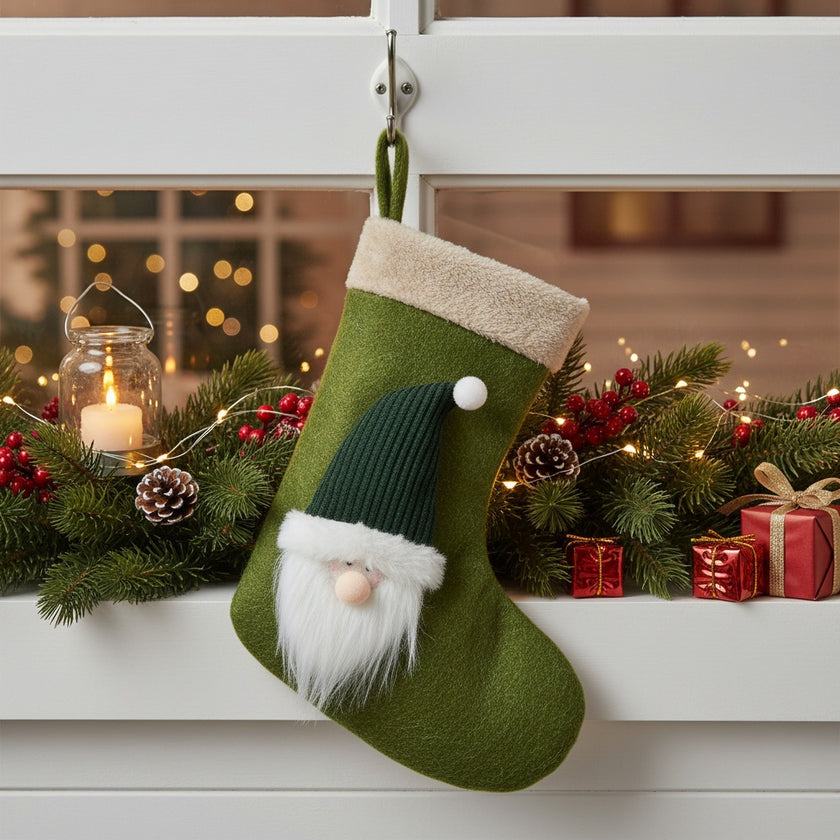 Șosetă cadouri de Crăciun verde