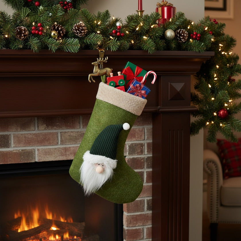 Șosetă cadouri de Crăciun verde