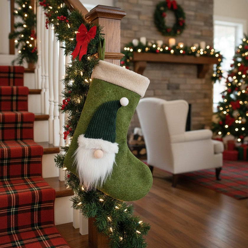 Șosetă cadouri de Crăciun verde