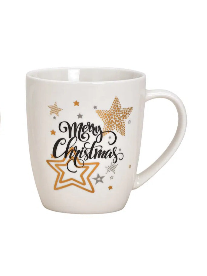 Cană de Crăciun cu stele aurii