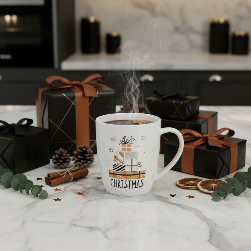 Cană de Crăciun cu cadouri