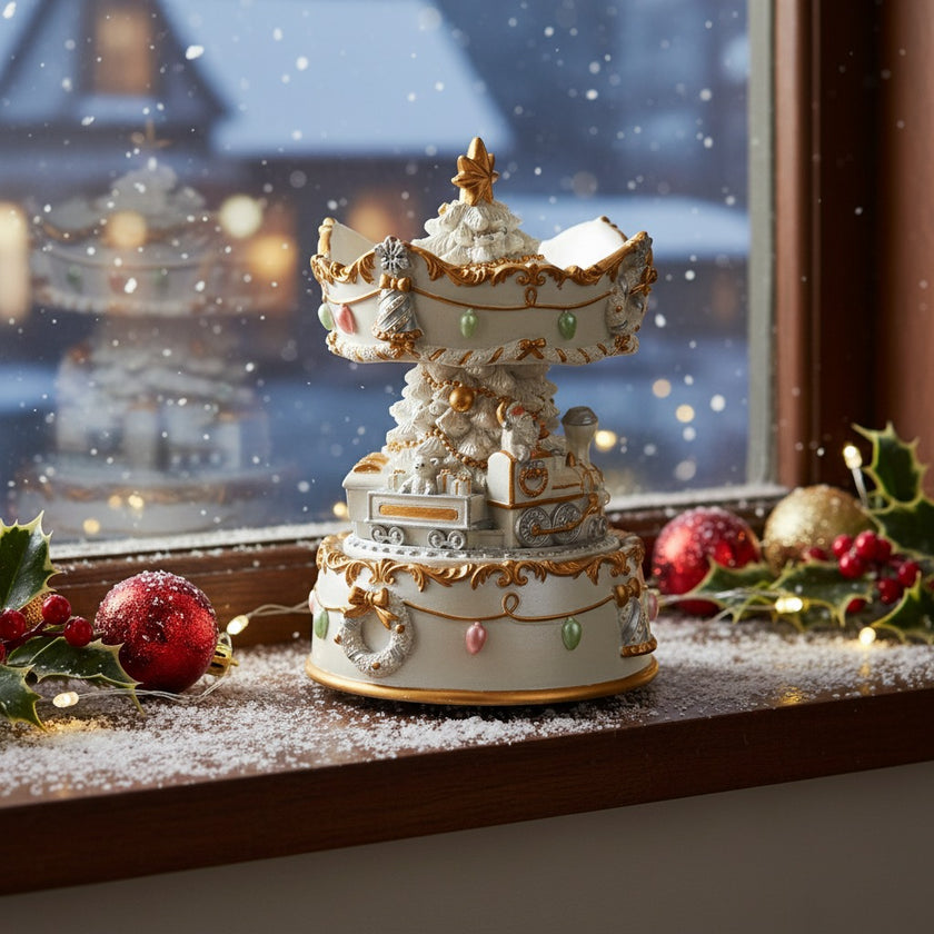 Carusel muzical rotativ Crăciun