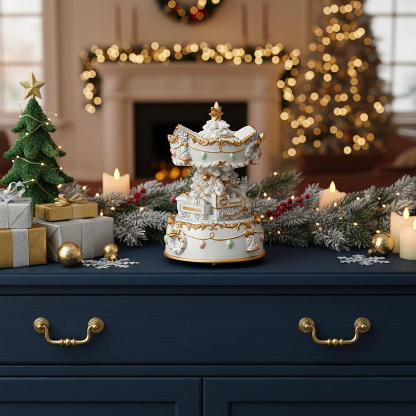 Carusel muzical rotativ Crăciun