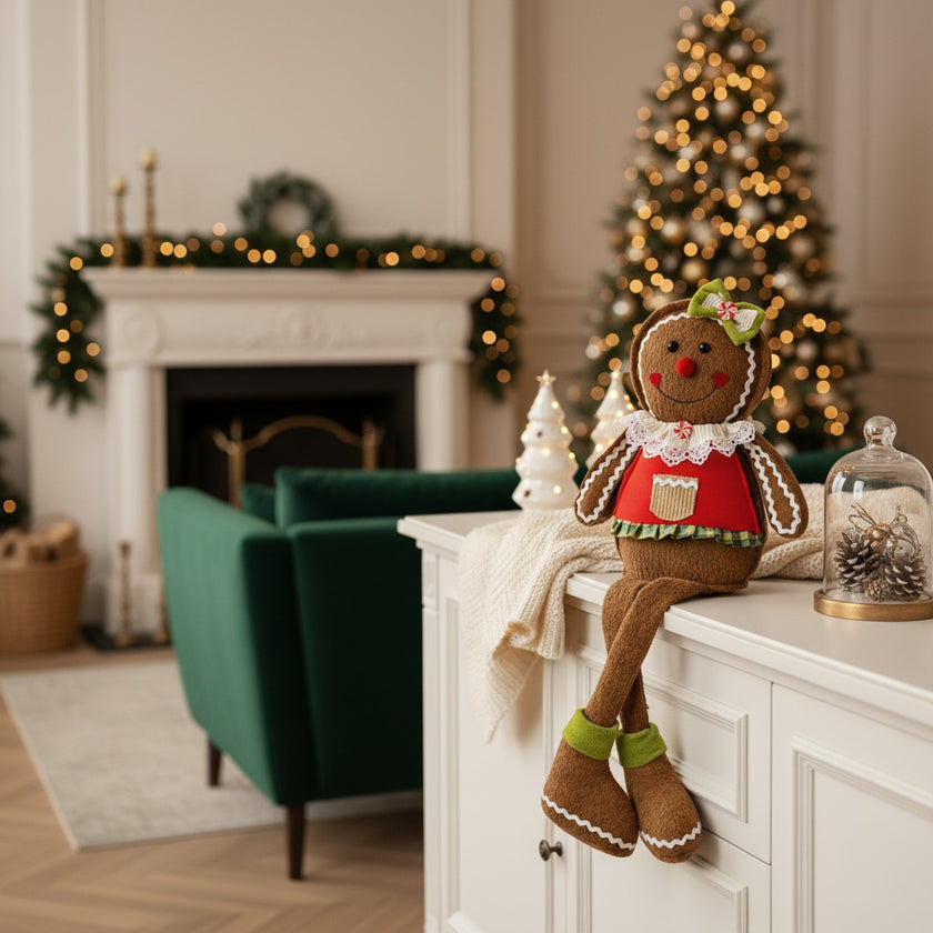 Figurină decorativă turtă dulce roșie 52cm