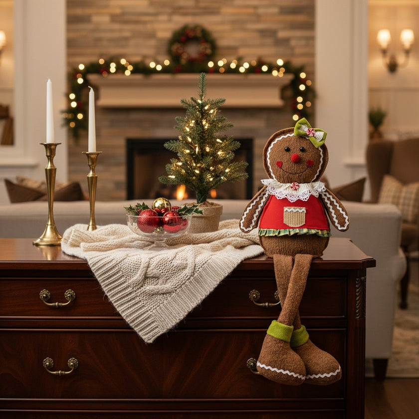 Figurină decorativă turtă dulce roșie 52cm