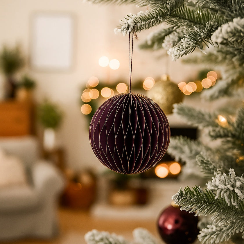 Glob Crăciun din hârtie fagure 13cm