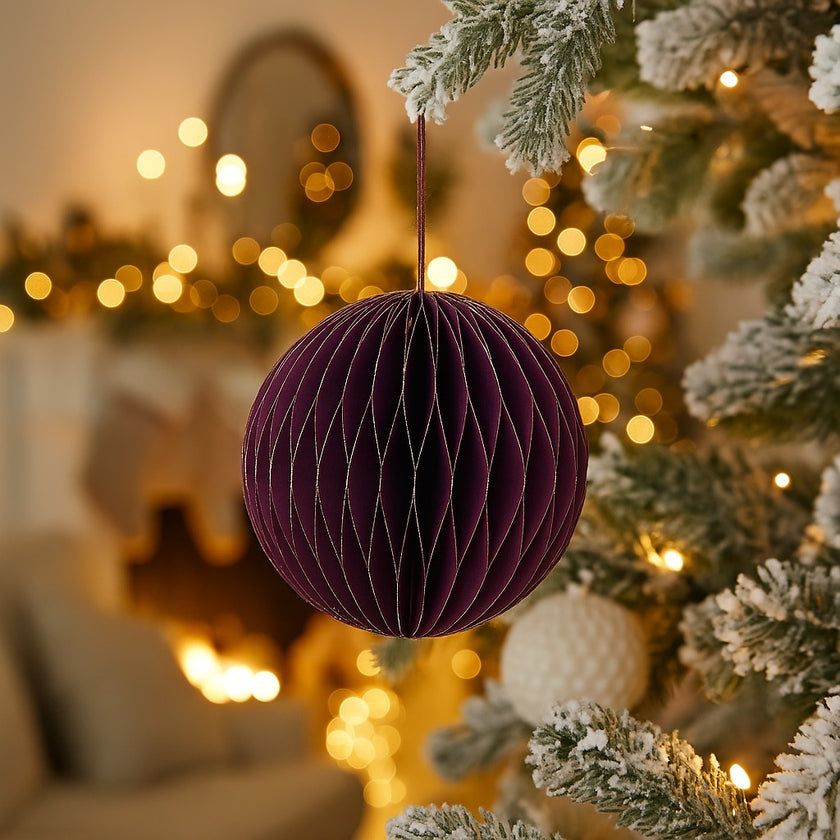 Glob Crăciun din hârtie fagure 13cm