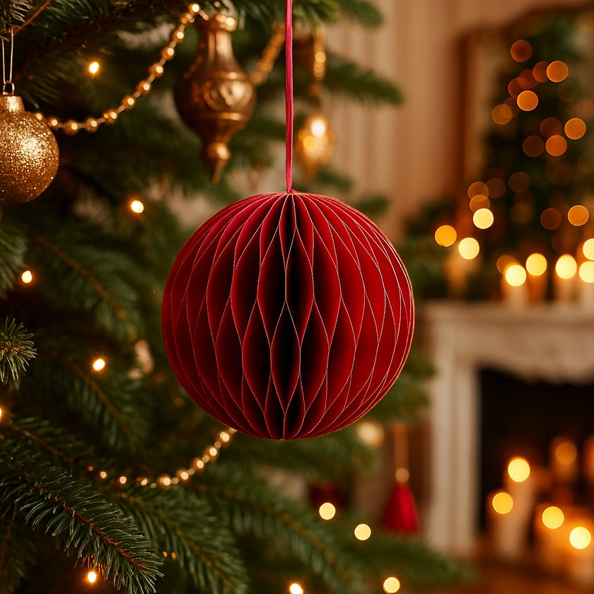 Glob Crăciun din hârtie fagure 9cm