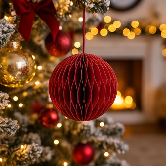 Glob Crăciun din hârtie fagure 9cm