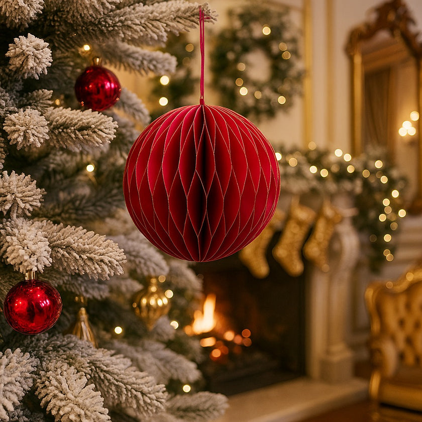 Glob Crăciun din hârtie fagure 9cm