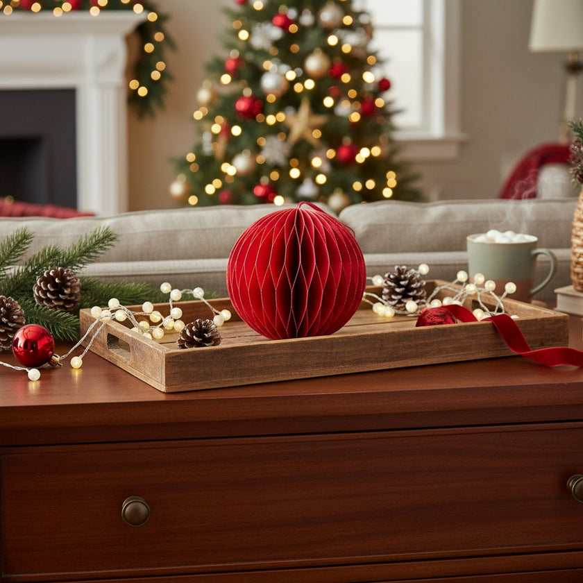 Glob Crăciun din hârtie fagure 9cm