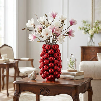 Vază bubble roșie din porțelan 24cm